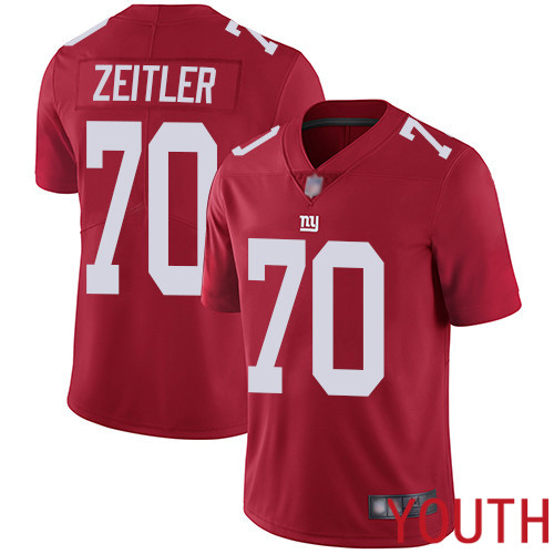 Youth New York Giants 70 Kevin Zeitler Red Limited Red Inverted Legend Football NFL Jersey
